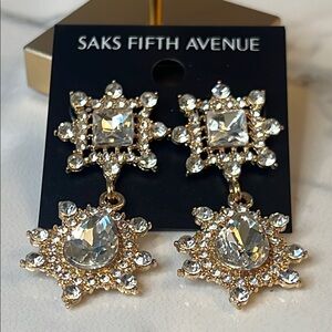 Saks Fifth Avenue Gold and Silver Starburst Earrings
